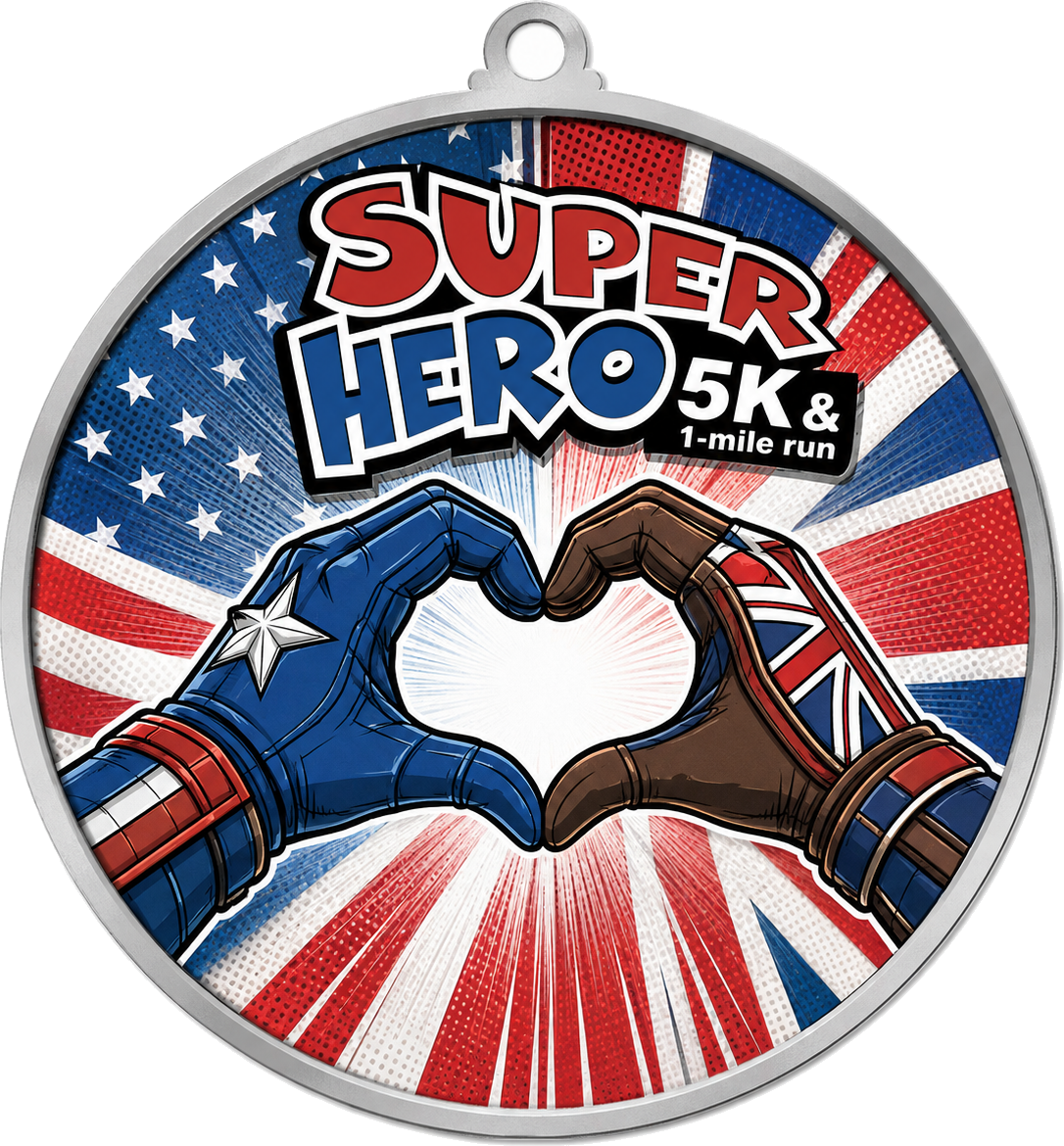 Superhero 5K finisher medal